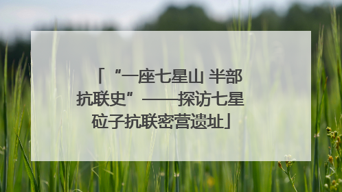 “一座七星山 半部抗联史”——探访七星砬子抗联密营遗址