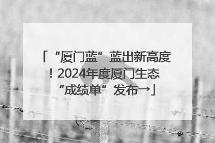 “厦门蓝”蓝出新高度！2024年度厦门生态“成绩单”发布→