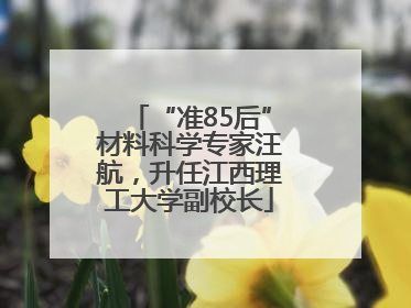 “准85后”材料科学专家汪航，升任江西理工大学副校长