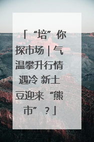 “培”你探市场｜气温攀升行情遇冷 新土豆迎来“熊市”？