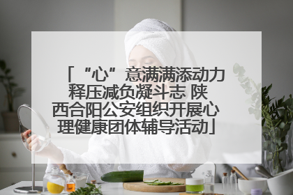 “心”意满满添动力 释压减负凝斗志 陕西合阳公安组织开展心理健康团体辅导活动