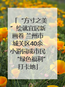 “方寸之美”绘就宜居新画卷 兰州市城关区40余小游园成市民“绿色福利”打卡地