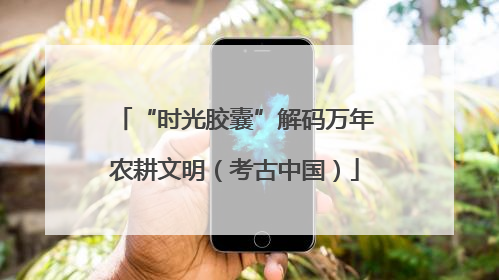 “时光胶囊”解码万年农耕文明（考古中国）