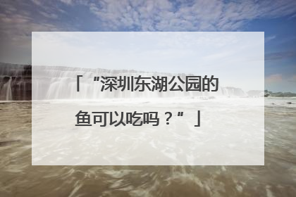 “深圳东湖公园的鱼可以吃吗？”