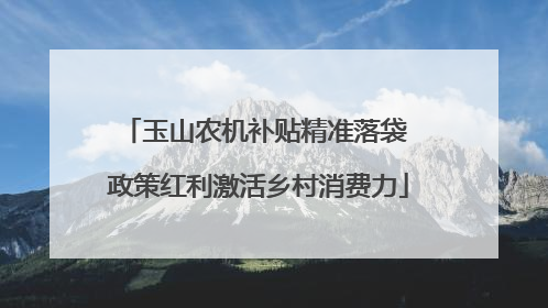玉山农机补贴精准落袋 政策红利激活乡村消费力