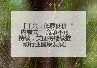 王兴：低质低价“内卷式” 竞争不可持续，美团将继续推动行业健康发展