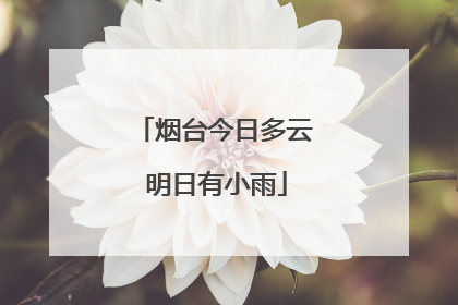 烟台今日多云 明日有小雨