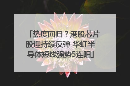 热度回归？港股芯片股迎持续反弹 华虹半导体短线强势5连阳