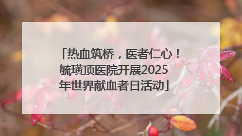 热血筑桥，医者仁心！毓璜顶医院开展2025年世界献血者日活动