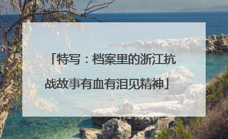 特写：档案里的浙江抗战故事有血有泪见精神