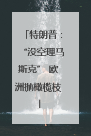 特朗普：“没空理马斯克” 欧洲抛橄榄枝
