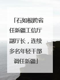 石如根跨省任新疆工信厅副厅长，连续多名年轻干部调任新疆