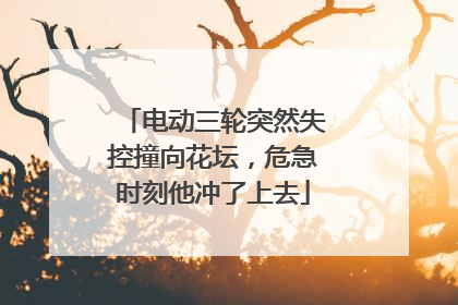 电动三轮突然失控撞向花坛，危急时刻他冲了上去