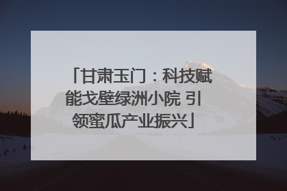 甘肃玉门：科技赋能戈壁绿洲小院 引领蜜瓜产业振兴