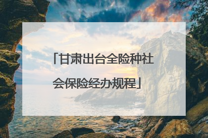 甘肃出台全险种社会保险经办规程