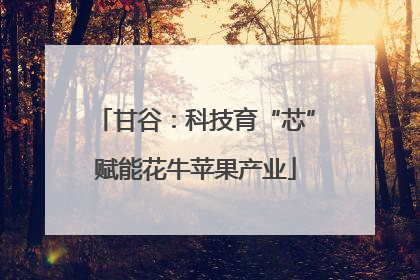甘谷：科技育“芯”赋能花牛苹果产业
