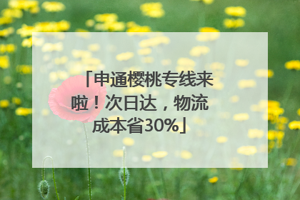 申通樱桃专线来啦！次日达，物流成本省30%