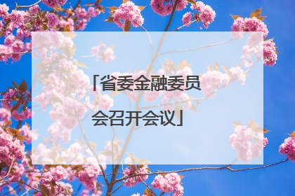 省委金融委员会召开会议