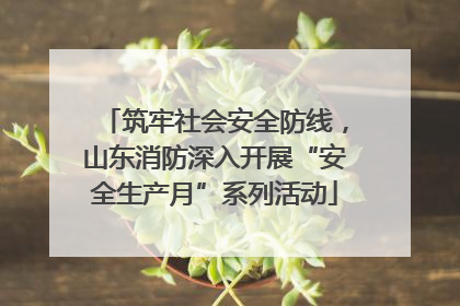 筑牢社会安全防线，山东消防深入开展“安全生产月”系列活动