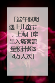 端午假期遇上儿童节，上海口岸出入境客流量预计超34万人次