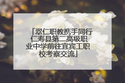 翠仁职教携手同行 仁寿县第二高级职业中学前往宜宾工职校考察交流