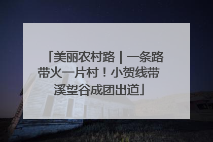 美丽农村路｜一条路带火一片村！小贺线带溪望谷成团出道