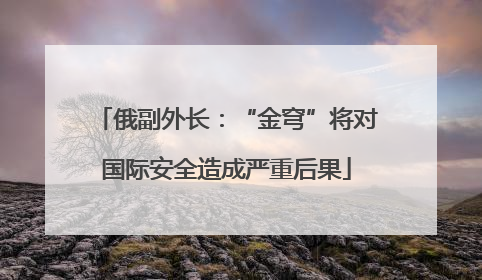 俄副外长：“金穹”将对国际安全造成严重后果