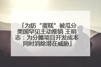 为防“蛋糕”被瓜分 美国罕见主动推销 王明志：为分摊项目开发成本同时消除潜在威胁