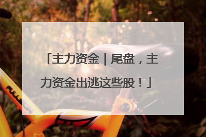 主力资金｜尾盘，主力资金出逃这些股！