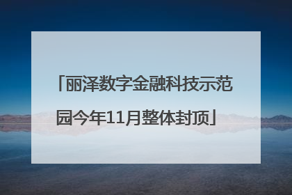 丽泽数字金融科技示范园今年11月整体封顶