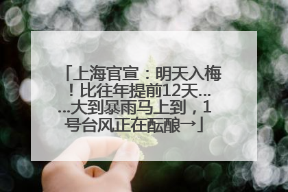 上海官宣：明天入梅！比往年提前12天……大到暴雨马上到，1号台风正在酝酿→