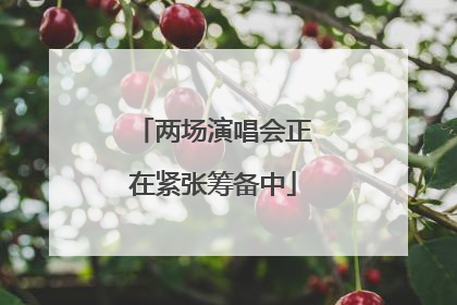 两场演唱会正在紧张筹备中