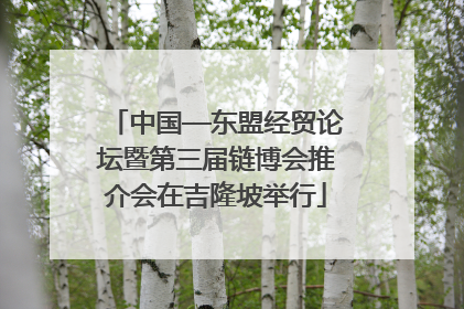 中国—东盟经贸论坛暨第三届链博会推介会在吉隆坡举行