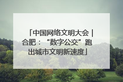 中国网络文明大会｜合肥：“数字公交”跑出城市文明新速度