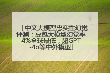 中文大模型忠实性幻觉评测：豆包大模型幻觉率4%全球最低，超GPT-4o等中外模型