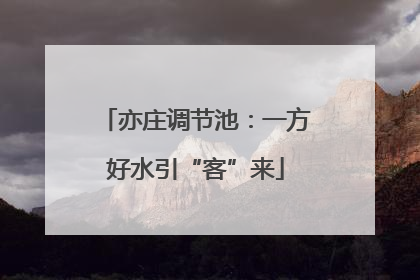 亦庄调节池：一方好水引“客”来