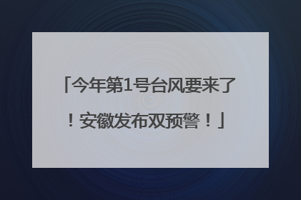 今年第1号台风要来了！安徽发布双预警！