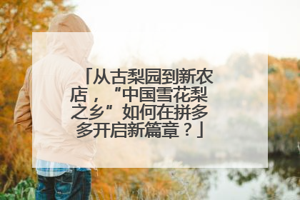 从古梨园到新农店，“中国雪花梨之乡”如何在拼多多开启新篇章？