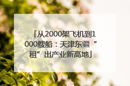 从2000架飞机到1000艘船：天津东疆“租”出产业新高地
