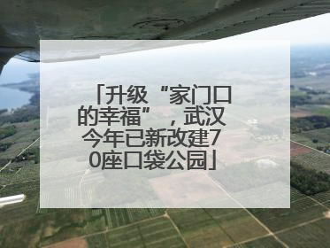 升级“家门口的幸福”，武汉今年已新改建70座口袋公园