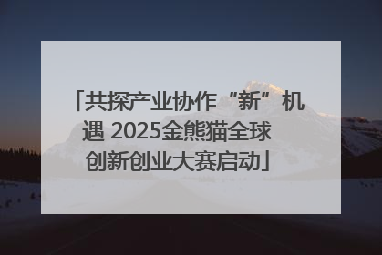 共探产业协作“新”机遇 2025金熊猫全球创新创业大赛启动