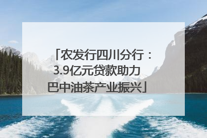 农发行四川分行：3.9亿元贷款助力巴中油茶产业振兴