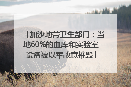 加沙地带卫生部门：当地60%的血库和实验室设备被以军故意摧毁