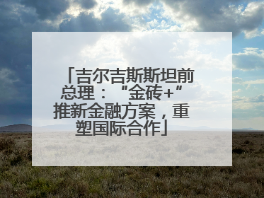 吉尔吉斯斯坦前总理：“金砖+”推新金融方案，重塑国际合作