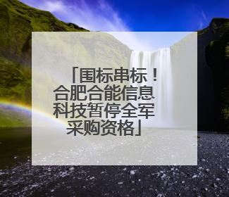 围标串标！合肥合能信息科技暂停全军采购资格