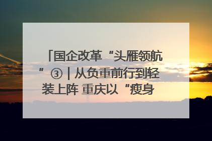国企改革“头雁领航”③｜从负重前行到轻装上阵 重庆以“瘦身”谋“健体”