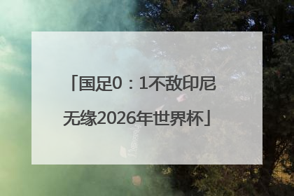 国足0：1不敌印尼 无缘2026年世界杯