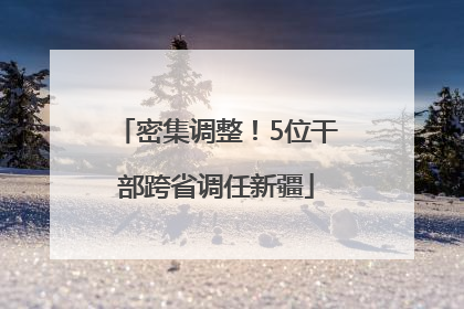 密集调整！5位干部跨省调任新疆