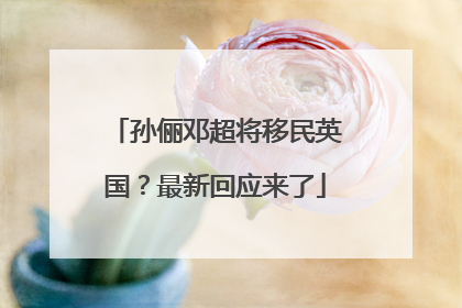 孙俪邓超将移民英国？最新回应来了