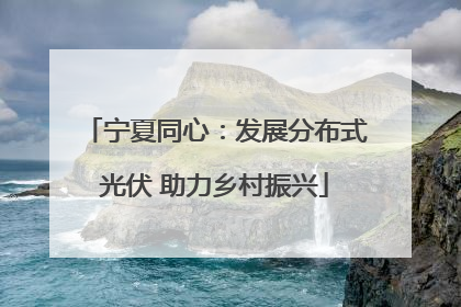 宁夏同心：发展分布式光伏 助力乡村振兴